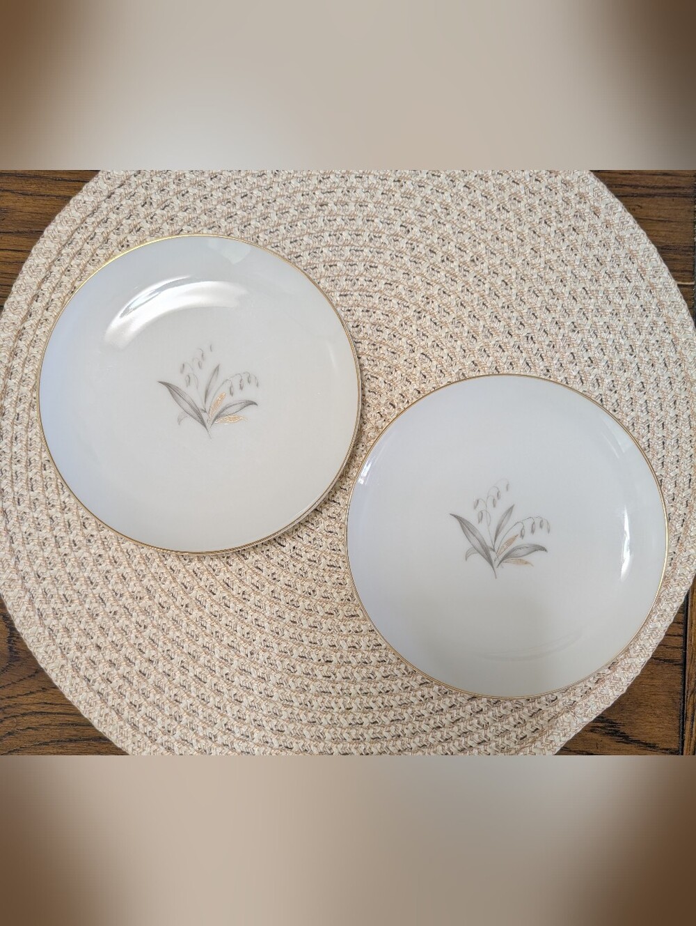 Vintage Kaysons Fine China Golden Rhapsody Bread & Butter Saucers 1961 Set of 2